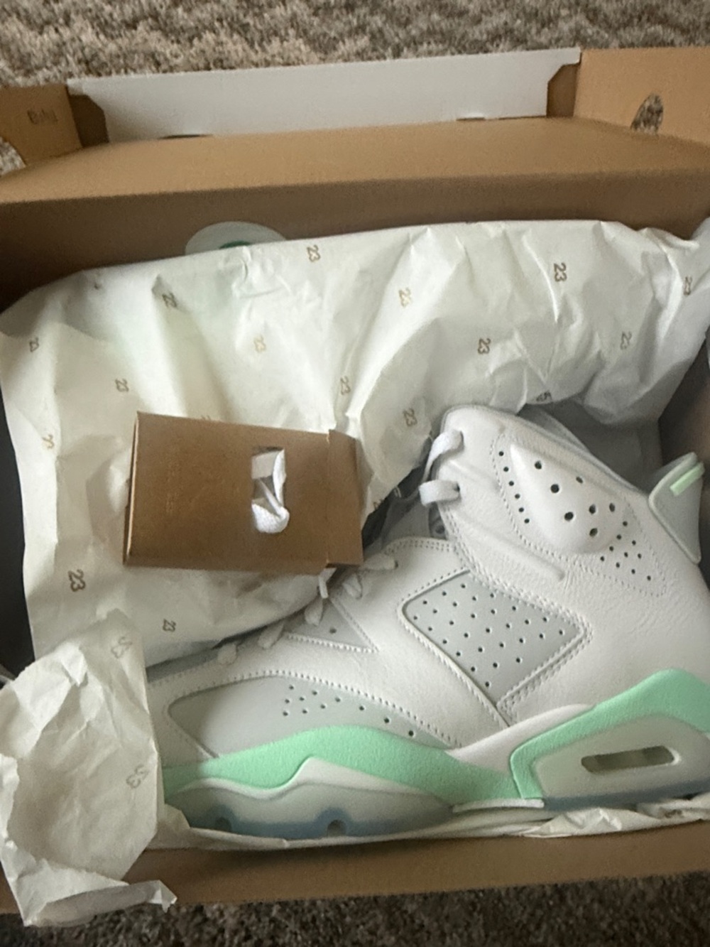 Jordan Women’s Athletic Shoes White with Mint Accents